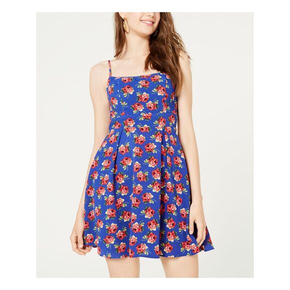 NWT B DARLIN Womens Blue Spaghetti Strap Sheath Dress 15\16 - Picture 1 of 5